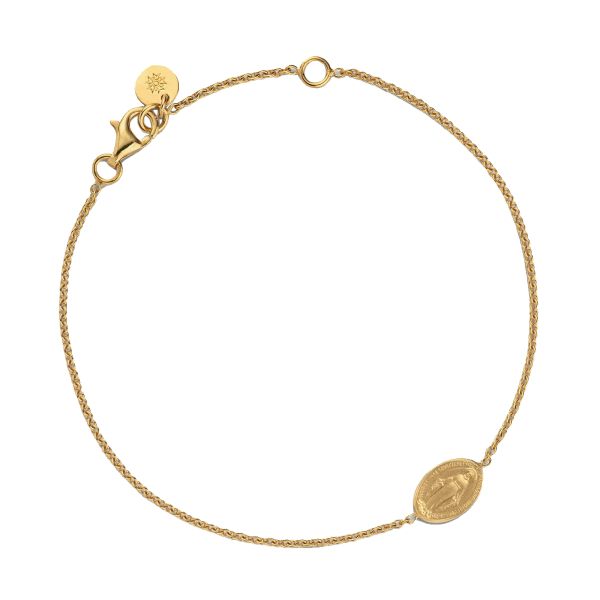 Arthus Bertrand Virgin Miraculous medal bracelet in yellow gold