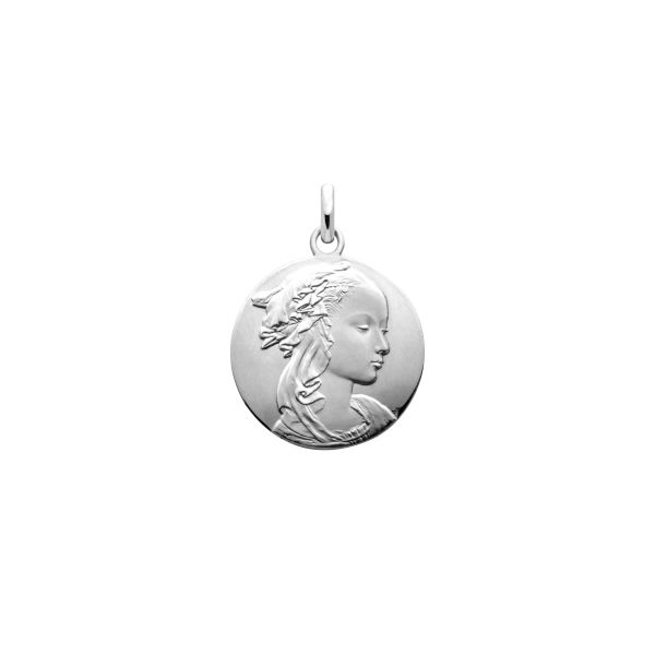 Médaille Arthus Bertrand Vierge Adorazione en or blanc G2078X0000