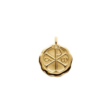 Arthus Bertrand Monogram of Christ medal in yellow gold