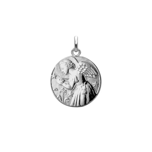 Arthus Bertrand Angel with Lily medal in white gold