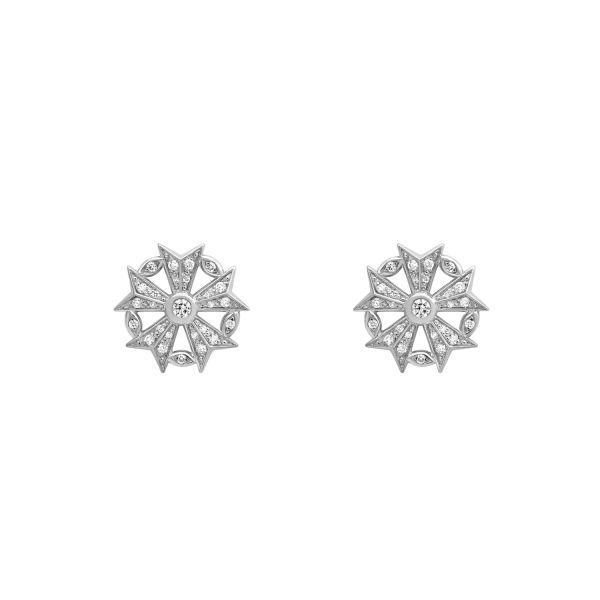 Boucles d'oreilles Arthus Bertrand Puces Gloria Étoilée en or blanc et diamants G4162X0000