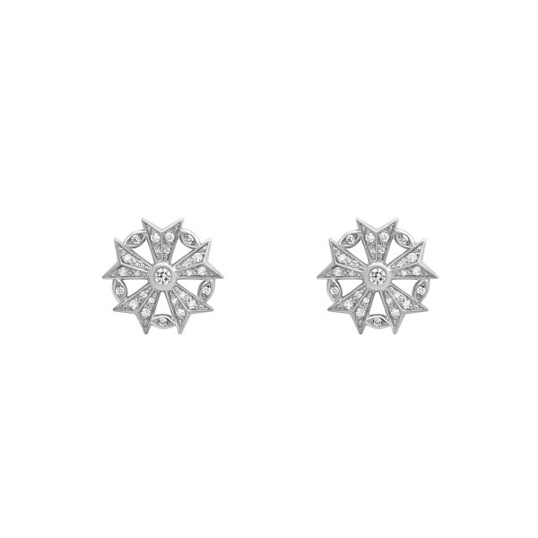 Boucles d'oreilles Arthus Bertrand Puces Gloria Étoilée en or blanc et diamants G4162X0000