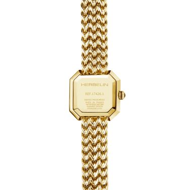 Montre Herbelin Octogone quartz PVD Or Jaune cadran nacré bracelet acier 22,2 mm