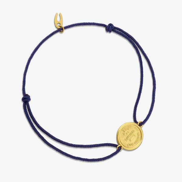 Bracelet cordon A.Augis La Médaille d’Amour L’Originale en or jaune