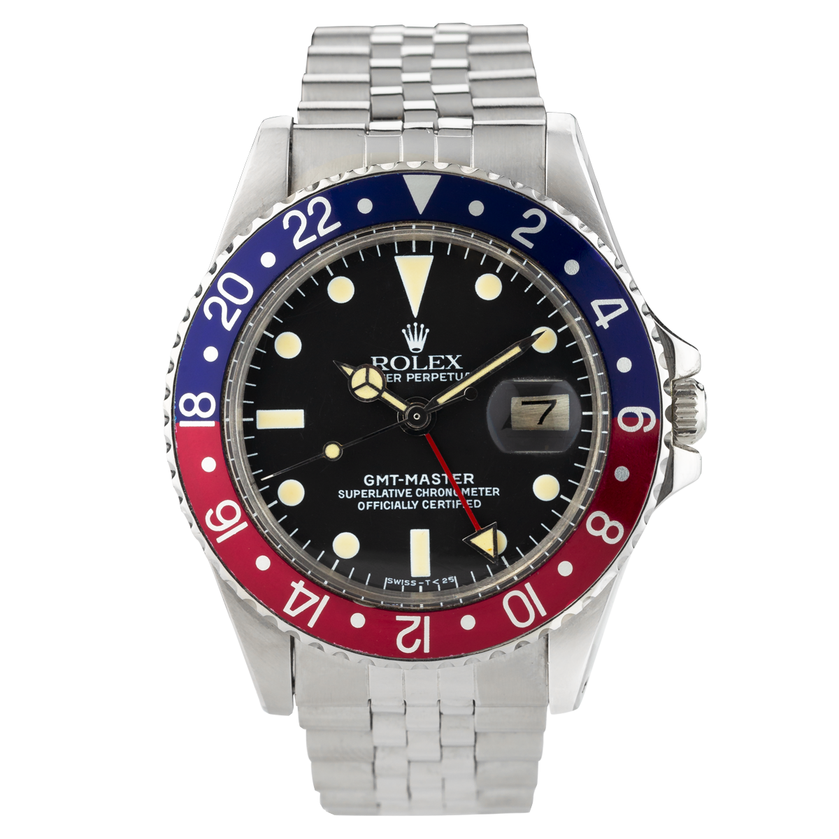 Montre Rolex GMT-Master 1675 automatique 40 mm 1978 avec Watch Certificate