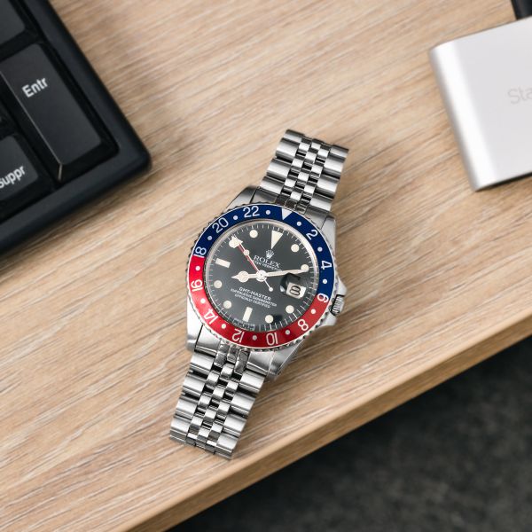 Montre Rolex GMT-Master 1675 automatique 40 mm 1978 avec Watch Certificate
