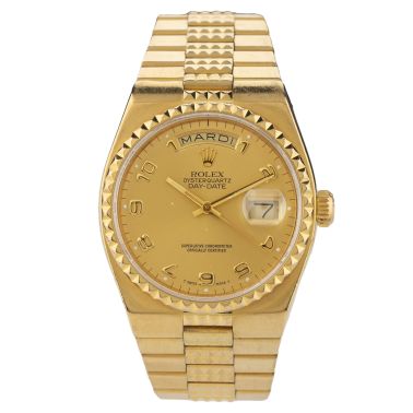 Montre Rolex Oysterquartz Day-Date 19028 Or Jaune 36 mm 1988
