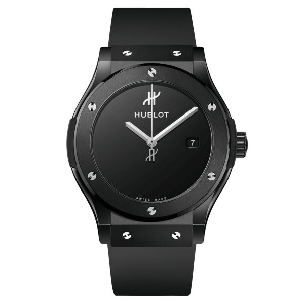 Hublot Classic Fusion Original Black Magic automatic watch black dial black rubber strap 42 mm 542.CX.1270.RX.MDM