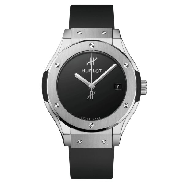 Hublot Classic Fusion Original Titanium automatic watch black dial black rubber strap 38 mm 565.NX.1270.RX.MDM