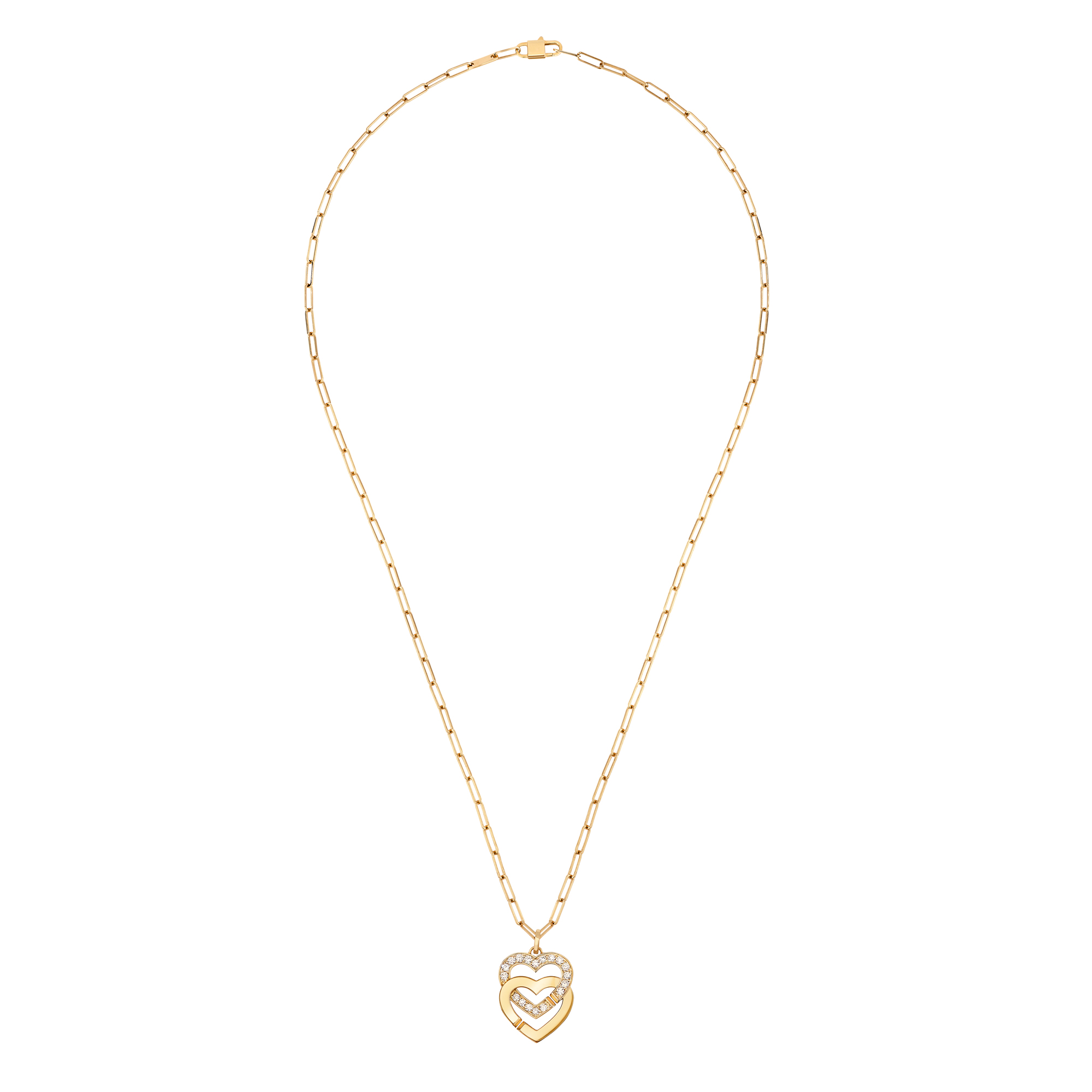 dinh van Double Coeurs R15 necklace yellow gold diamond LEPAGE
