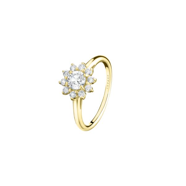 Lepage Marguerite ring in yellow gold and diamonds