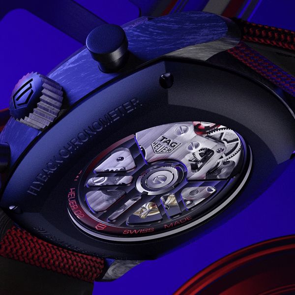 TAG Heuer Monza Flyback Chronometer automatic watch skeleton dial black rubber strap 42 mm CR5090.FN6001