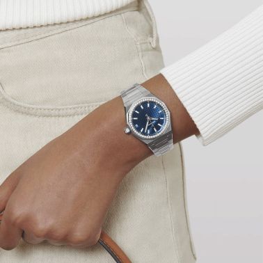 Zenith Defy Skyline automatic blue dial set with diamond stainless steel bracelet 36 mm