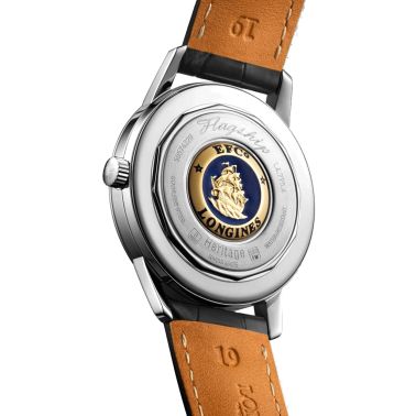 Montre Longines Flagship Heritage automatique cadran noir bracelet alligator noir 38.50 mm L4.795.4.58.0