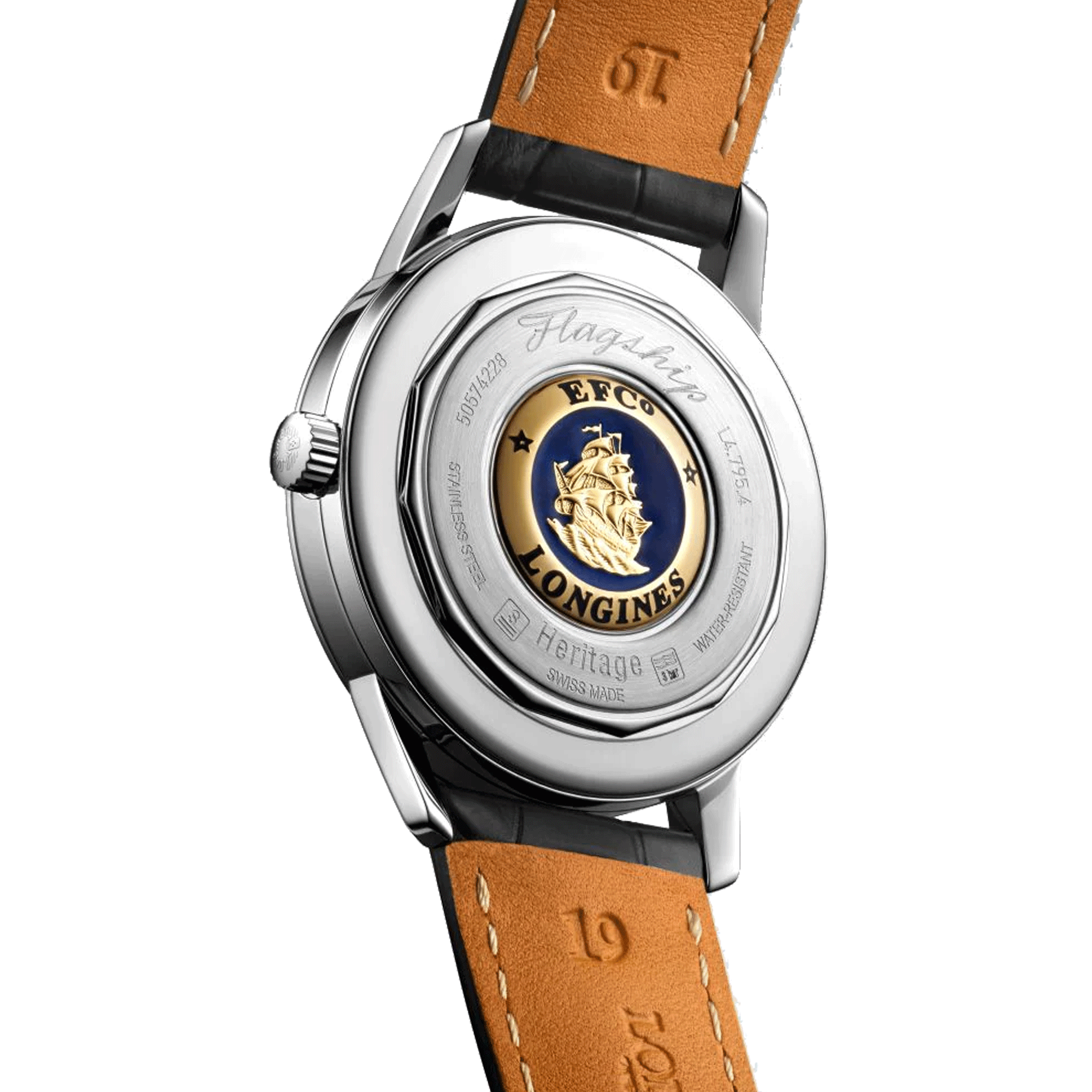 Montre Longines Flagship Heritage automatique cadran noir bracelet alligator noir 38.50 mm L4.795.4.58.0