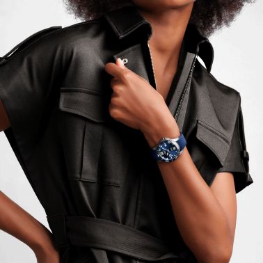 Montre Longines HydroConquest automatique cadran bleu bracelet caoutchouc bleu 39 mm L3.780.4.96.9