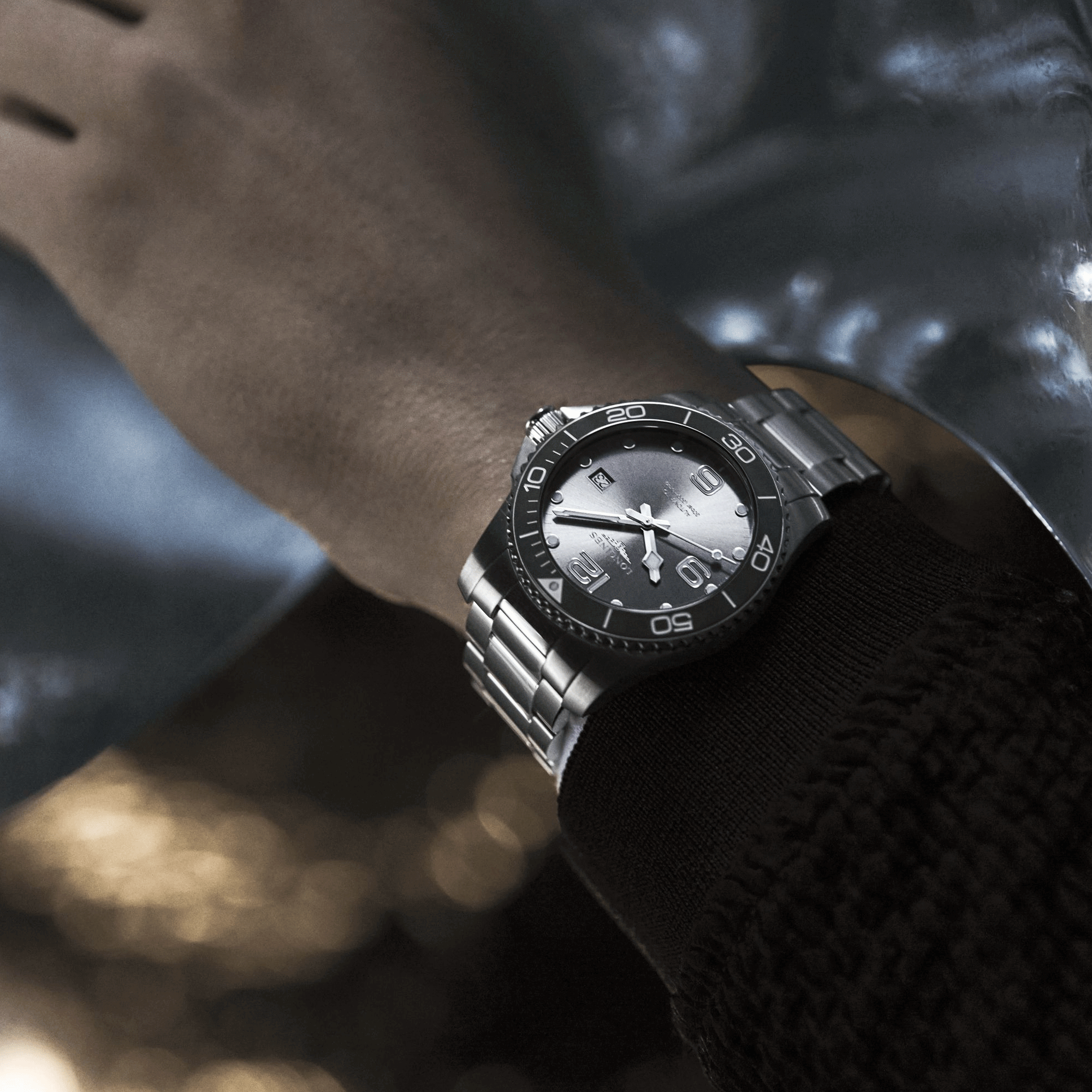 Montre Longines HydroConquest automatique cadran gris bracelet acier 41 mm L3.781.4.76.6