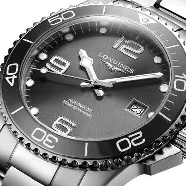 Montre Longines HydroConquest automatique cadran gris bracelet acier 41 mm L3.781.4.76.6