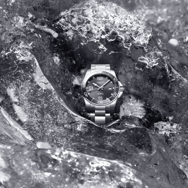 Montre Longines HydroConquest automatique cadran gris bracelet acier 41 mm L3.781.4.76.6