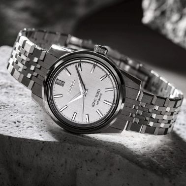 King Seiko automatic brushed silver dial steel bracelet 37 mm