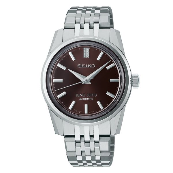 King Seiko automatic brown dial steel bracelet 37 mm