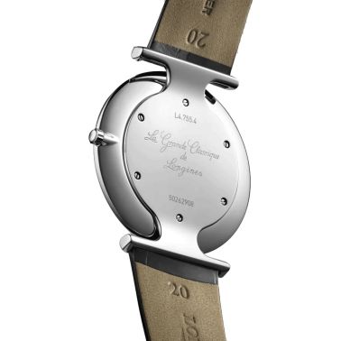 Montre Longines La Grande Classique quartz cadran blanc bracelet croco noir 36 mm