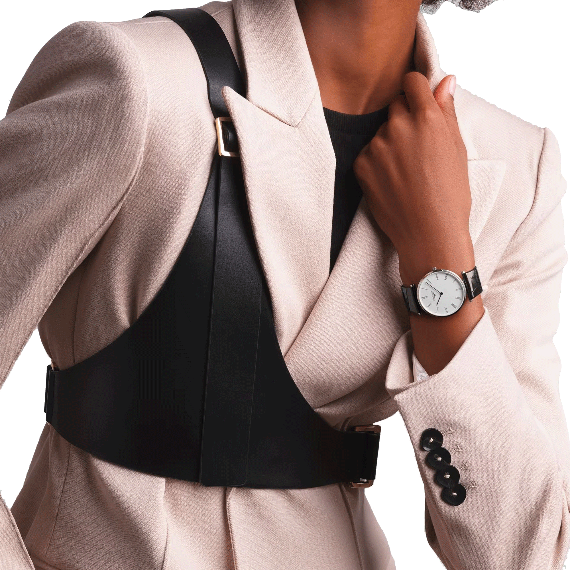 Montre Longines La Grande Classique quartz cadran blanc bracelet croco noir 36 mm