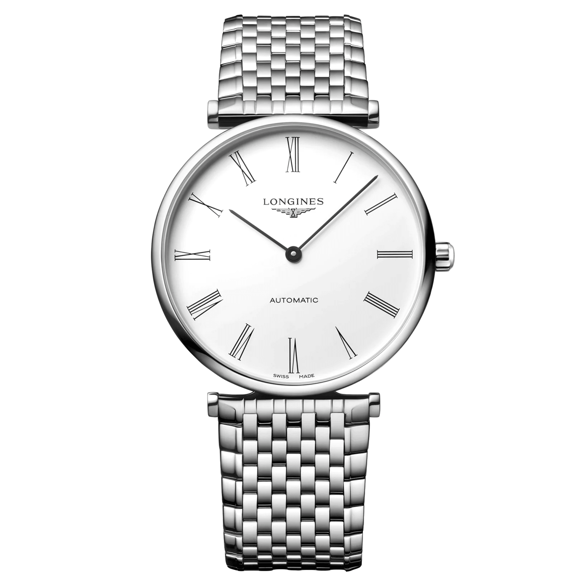 Montre Longines Grande Classique automatique cadran blanc bracelet acier 38 mm L4.918.4.11.6