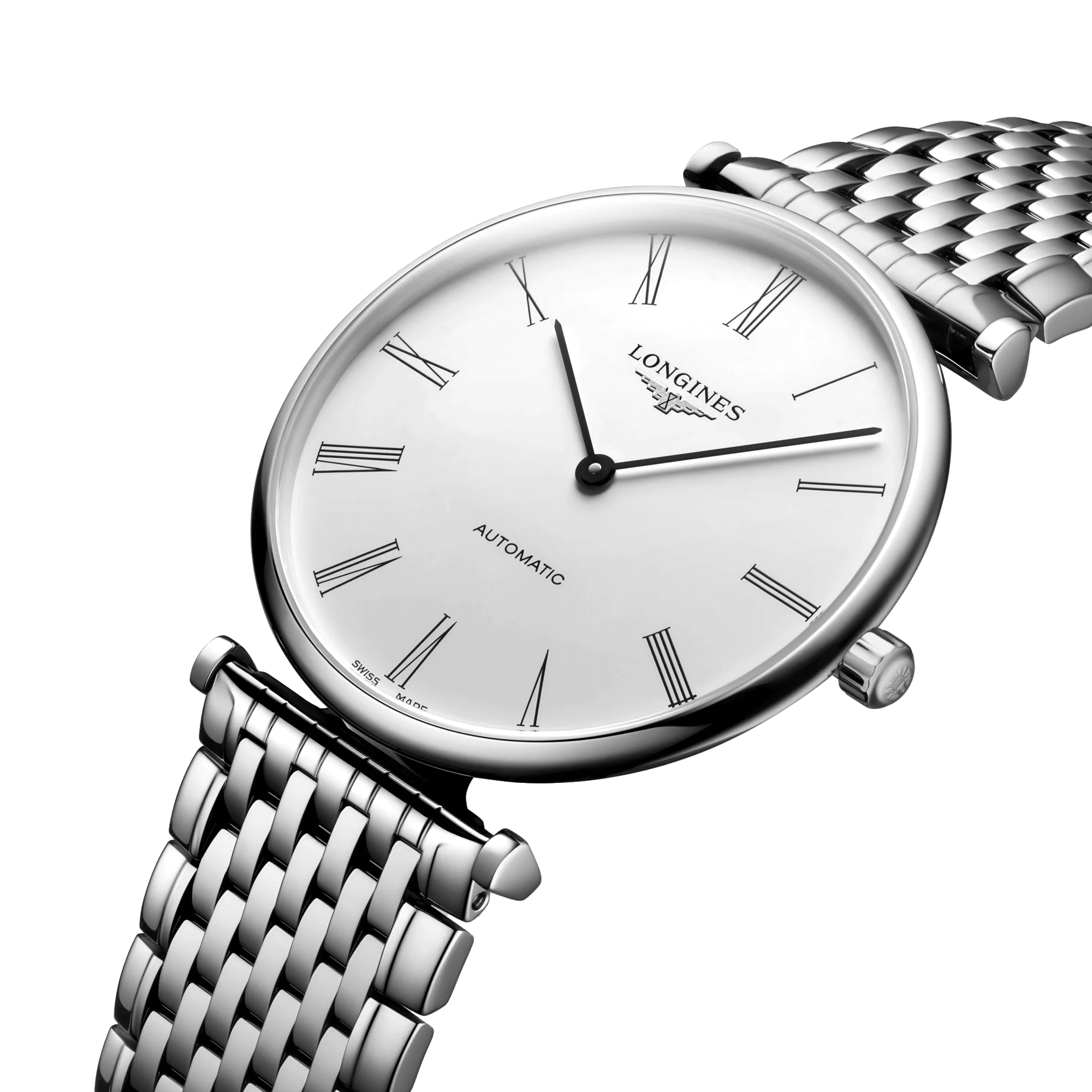 Montre Longines Grande Classique automatique cadran blanc bracelet acier 38 mm L4.918.4.11.6