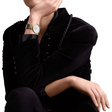 Longines Grande Classique automatic watch white dial steel bracelet PVD 38 mm