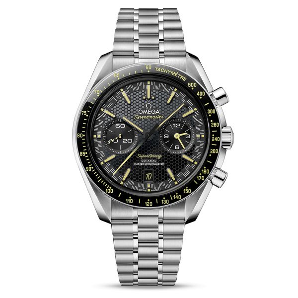 Montre Omega Speedmaster Super Racing Chronographe Co-Axial Master Chronometer automatique cadran noir bracelet acier 44,25 mm