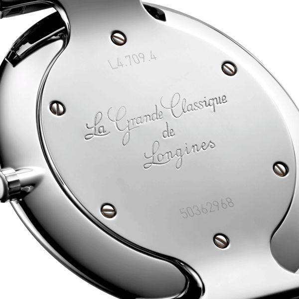 Longines Grande Classique quartz watch with blue dial and 33mm steel bracelet