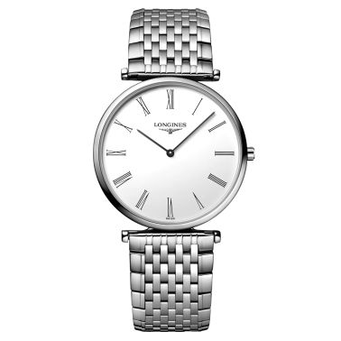 Montre Longines La Grande Classique quartz cadran blanc bracelet acier 33 mm