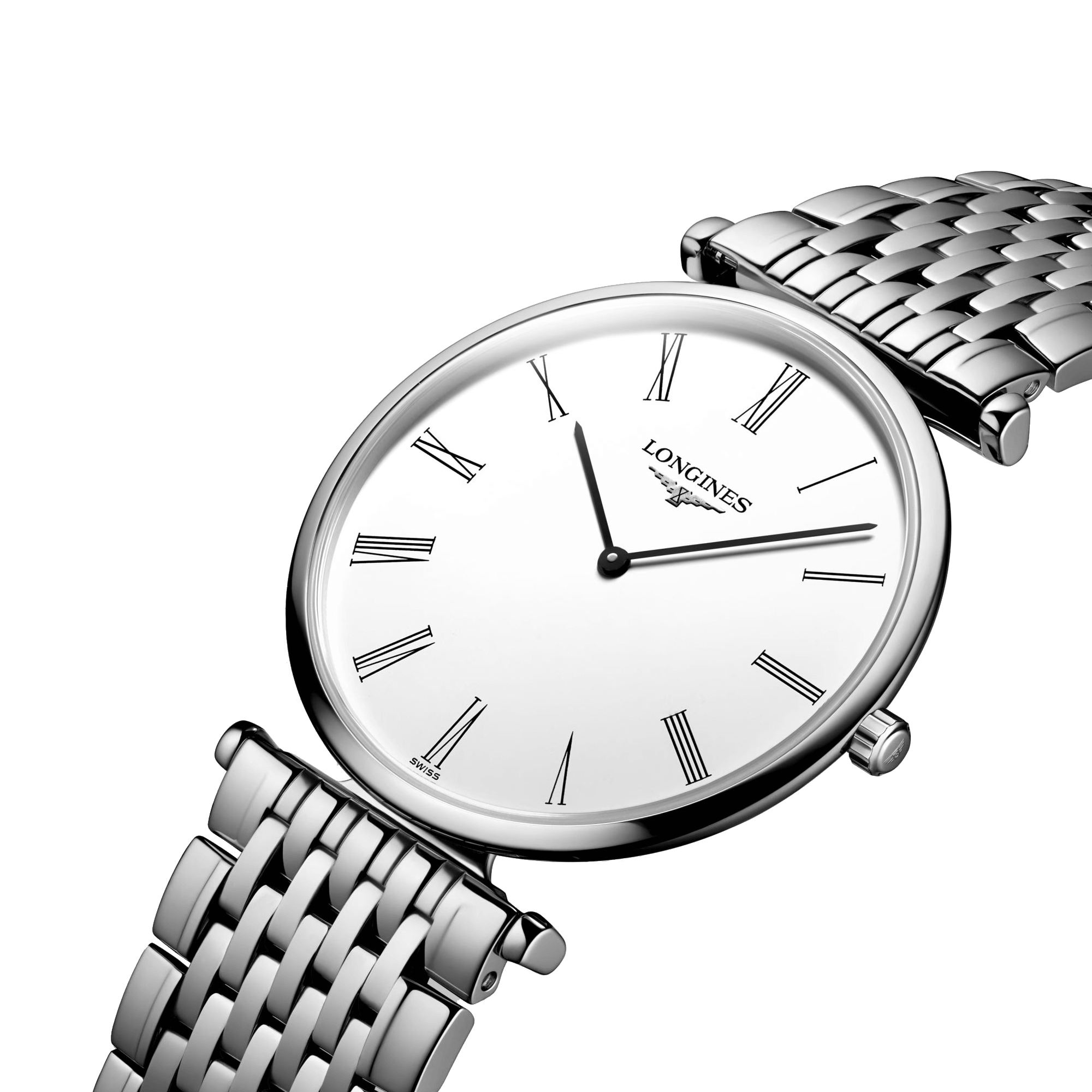Montre Longines La Grande Classique quartz cadran blanc bracelet acier 33 mm L4.709.4.21.6
