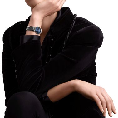 Montre Longines La Grande Classique quartz cadran bleu index diamants bracelet acier 29 mm