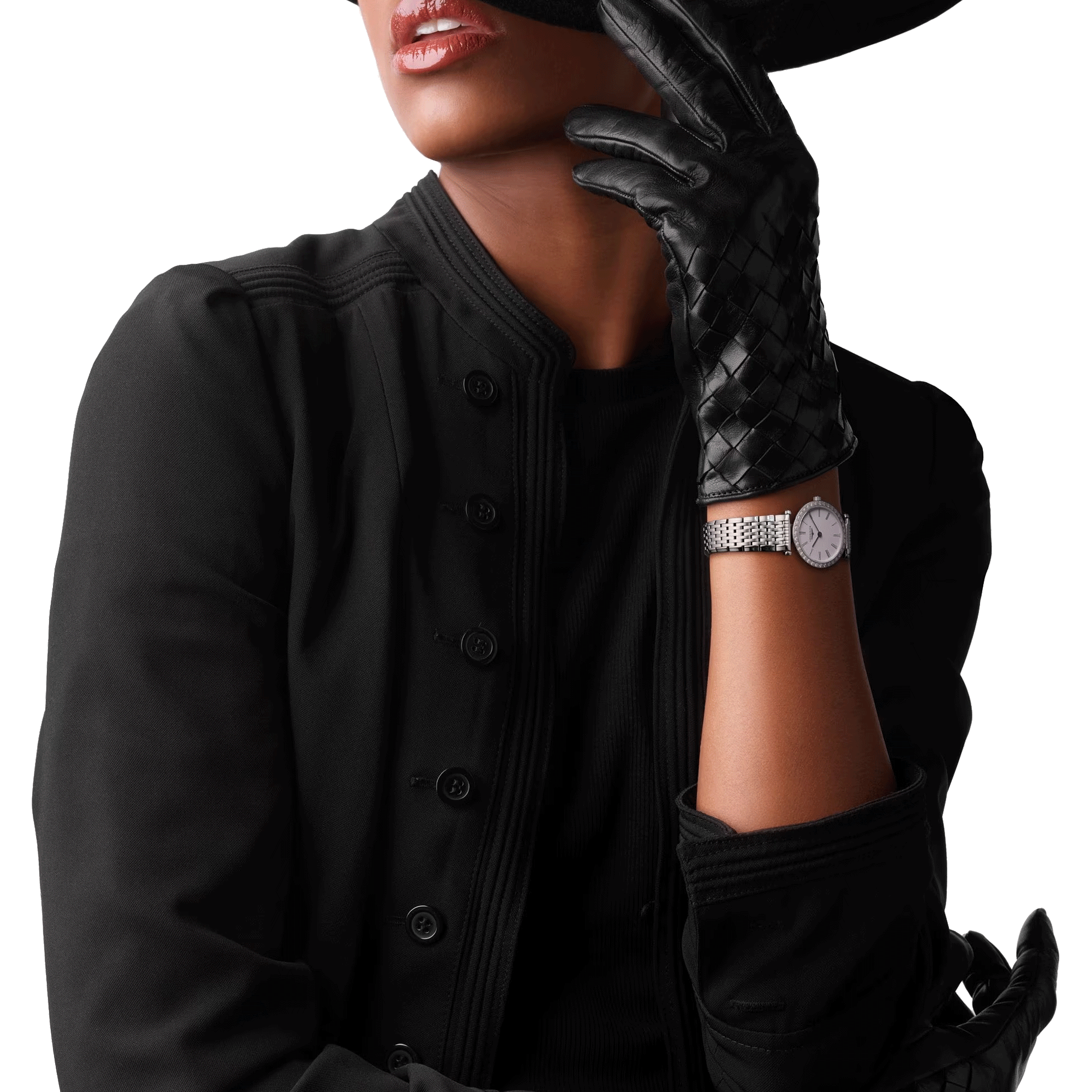 Montre Longines La Grande Classique quartz chiffres romains lunette sertie bracelet acier 24 mm