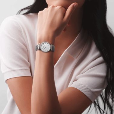 Montre Longines La Grande Classique quartz cadran blanc chiffres romains lunette sertie 29 mm