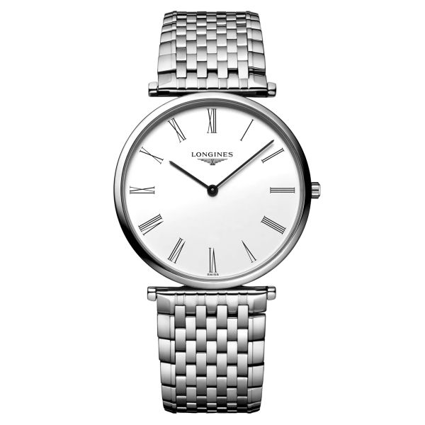 Montre Longines La Grande Classique quartz cadran blanc bracelet acier 36 mm