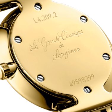 Montre Longines la Grande Classique quartz cadran nacre bracelet acier traité PVD doré 24 mm