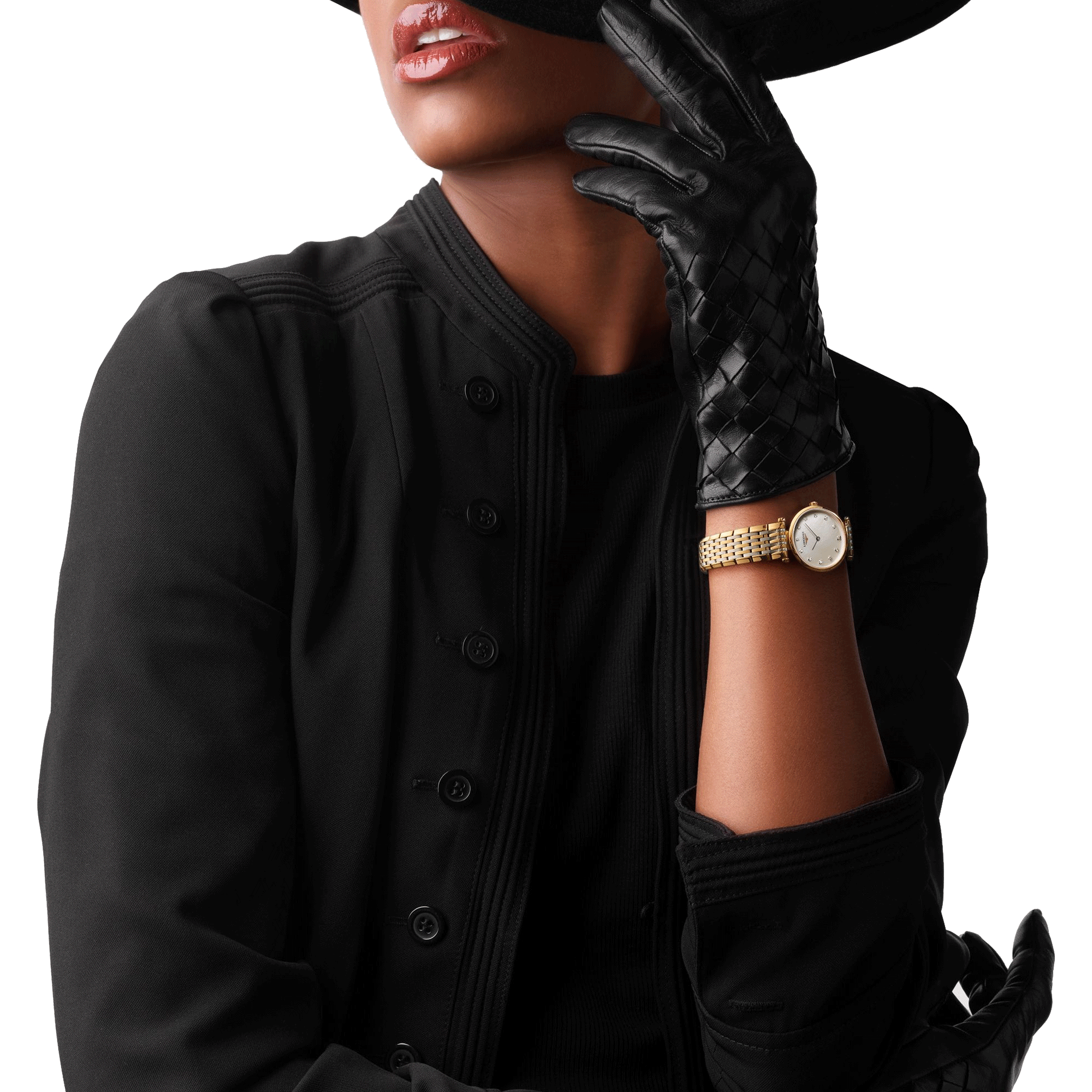 Montre Longines la Grande Classique quartz cadran blanc index diamants bracelet acier bicolore 24 mm L4.209.2.87.7