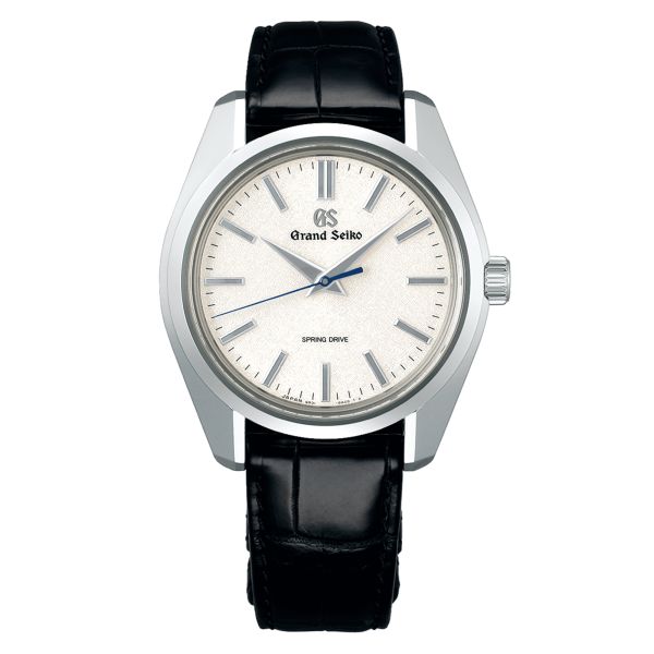 Grand Seiko Heritage 44GS Spring Drive "Asaborake" white dial leather strap 40 mm