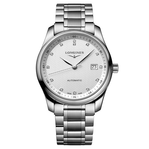 Longines Master Collection automatic watch with diamond markers silver dial steel bracelet 40 mm