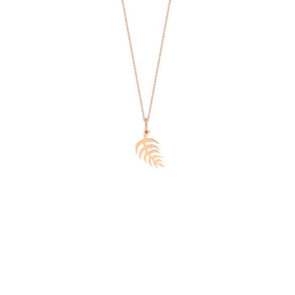 Ginette NY Mini Palms on chain necklace in rose gold 