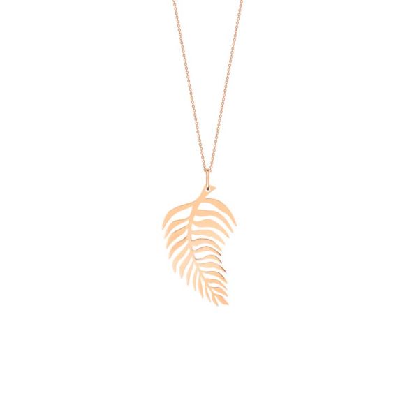 Ginette NY Palms on chain necklace in rose gold 