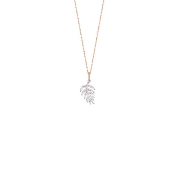 Ginette NY Palms on chain necklace in rose gold and diamonds