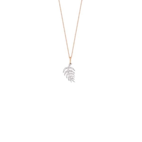 Collier Ginette NY Palms on chain en or rose et diamants