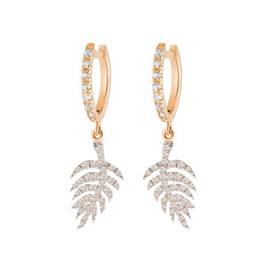 Créoles Ginette NY Palms en or rose et diamants