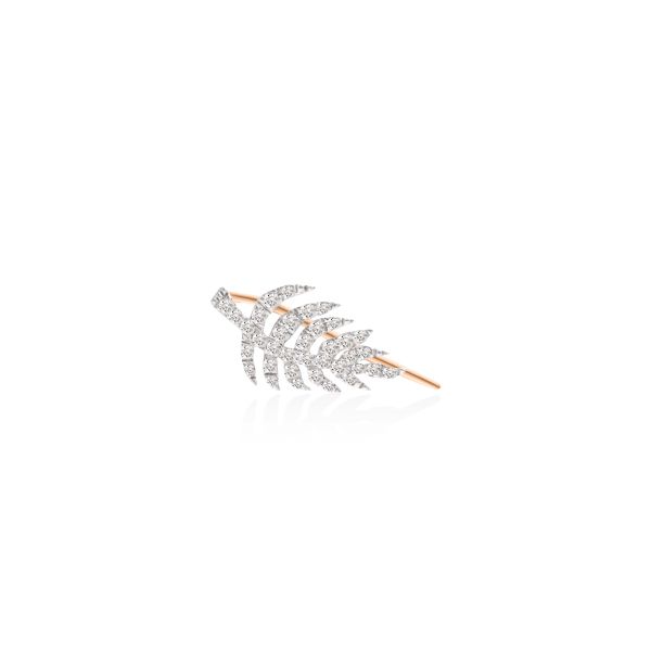 Ginette NY Palms Solo earring in rose gold and diamonds