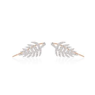 Boucles d'oreilles Ginette NY Palms en or rose et diamants