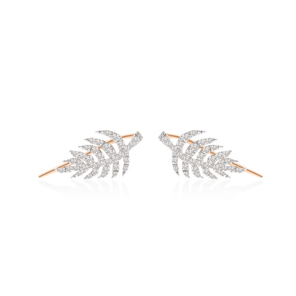 Ginette NY Palms earrings in rose gold and diamonds